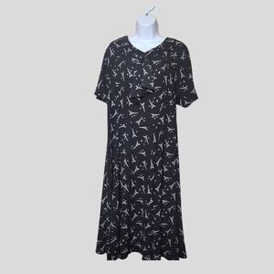 Unique Vintage Eiffel Tower Print Dress